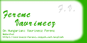 ferenc vavrinecz business card